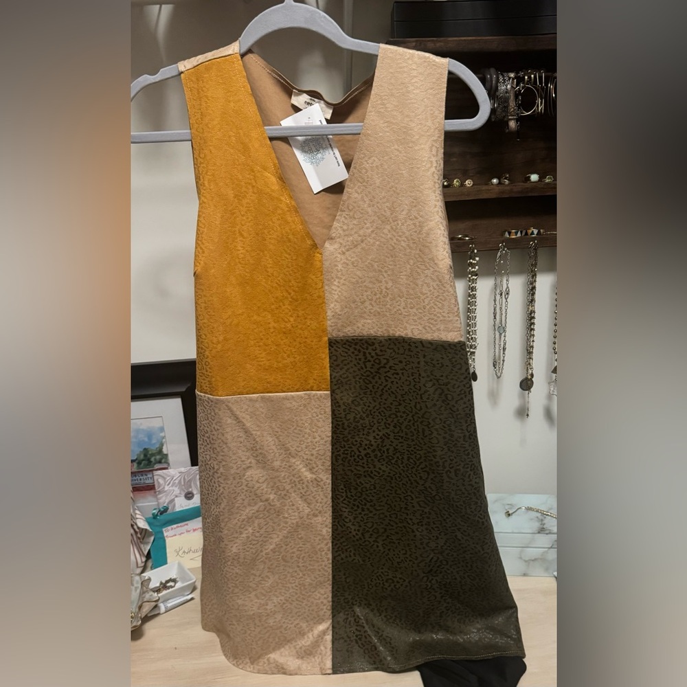 Suede leopard print boutique dress